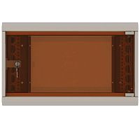 Шкаф настенный 19' 6U 600х450мм стеклянная дверь (без задн. стенки) RAL 7035 | код 05-1063 | SUPRLAN