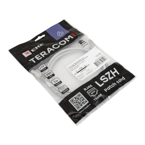 Патч-корд TERACOM PRO Cat.6 экранированный FTP оболочка LSZH серый (1.0м) | код TRP-6FTP-LSH-1M-GY | EKF фото 5