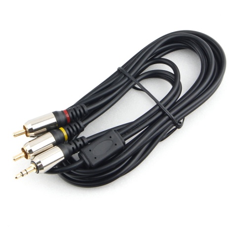Кабель аудио Cablexpert CCAB-02-35M2RM-3MB. 3.5 джек(M)/2х RCA (M), черный, 3м, блистер | код CCAB-02-35M2RM-3MB | Cablexpert
