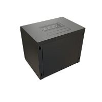 Шкаф настенный 19дюйм WR-TW-1266-GP-RAL9004 (19дюйм) 12U 650х600х600мм RAL 9004 стеклянная дверь черн. (разобранный) | код 520247 | WRline