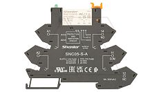 Реле с колодкой тонкое, 1CO, 24VDC, вх 6-24VAC/VDC, пружина | код RNC1CO012+SNC05-S-A | Shenler