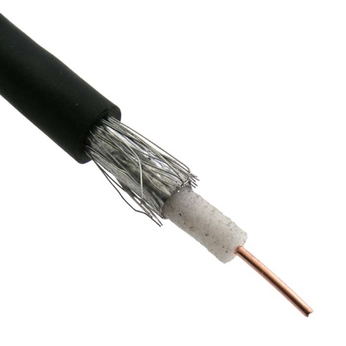 Коаксиальный кабель RG-58 RUICHI, CCS/Al/Al, 66%, 50 Ом, бухта 100 м, чёрный | код 62705 | Ruichi