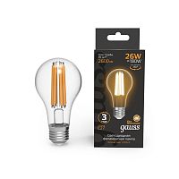 Лампа светодиодная филаментная Black Filament 26Вт A70 грушевидная 2700К тепл. бел. E27 2600лм | код 102902126 | GAUSS