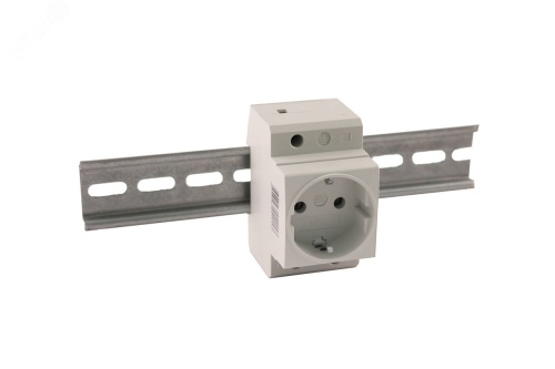 Розетка на DIN-рейку с заземлением, номинальный ток 16A, 3 силовых полюса, 3 контакта, климатическое исполнение УХЛ4. | код Розетка на DIN-рейку, AC220V | OSNOVO