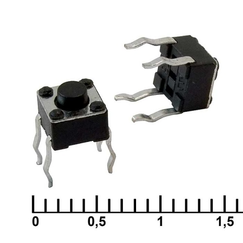 Тактовая кнопка RUICHI IT-1109, 4.5x4.5x3.8 мм, OFF-(ON), 50 мА, 12 В, 50 мОм | код 83357 | Ruichi