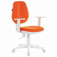 Кресло BRABIX Fancy MG-201W, с подлокотниками, пластик белый, оранжевое | код 532410 | BRABIX