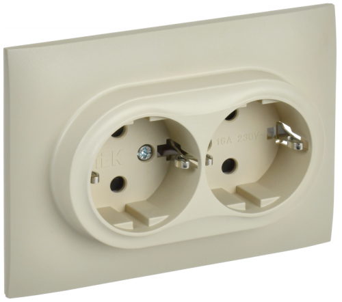SKANDY Роз. 2-я с з/к/ш 16А в сб. SK-R07B беж. IEK | код SK-R24-16-K10-F | IEK