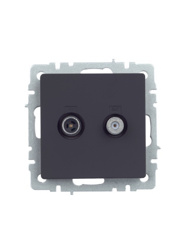 BRITE Розетка двойная TV+SAT РТВ/РСп12-БрГ графит | код BR-AF20-O-K53 | IEK фото 7