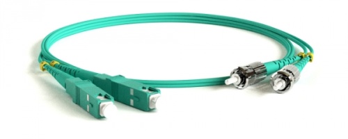 Патч-корд волоконно-оптический (шнур) MM 50/125(OM3) SC-ST 2 мм duplex LSZH 15 м, Hyperline FC-D2-503-SC/PR-ST/PR-H-15M-LSZH-AQ | код 247719 | Hyperline