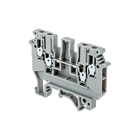 Клемма винтовая четырехпроводная, 2.5 мм2, серая MTU-FO2.5 | код 57450 | MEYERTEC