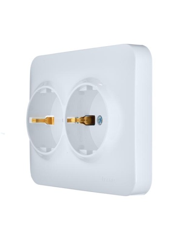 Розетка 2-м СП ASTI 16А IP20 без заземл. термопласт бел. LEZARD 7081-0200-128B фото 3