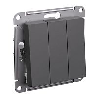 Выключатель 3-кл. AtlasDesign (сх. 1+1+1) 10AX механизм базальт | код ATN001431 | Systeme Electric