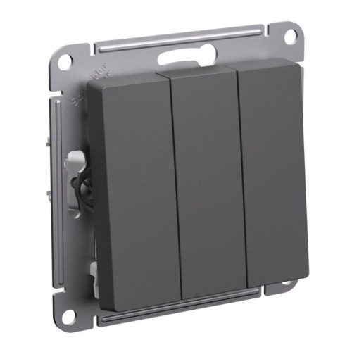 Выключатель 3-кл. AtlasDesign (сх. 1+1+1) 10AX механизм базальт | код ATN001431 | Systeme Electric