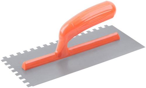 Гладилка стальная с пластиковой ручкой, 280х130 мм зубчатая, зуб 8х8 мм | код 5138 | FIT фото 2