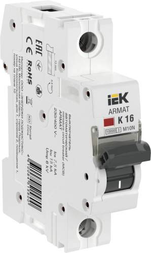 ARMAT Авт. выкл. M10N 1P K 16А IEK | код AR-M10N-1-K016 | IEK