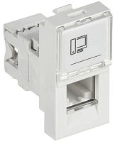 Розетка компьютерная 1xRJ45 Cat.5 ПРАЙМЕР, белый | код. CKK-40D-RI1-K01 | IEK