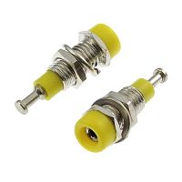 Гнездо RUICHI Z008 2 мм panel jack желтый, на панель под пайку | код 106887 | Ruichi