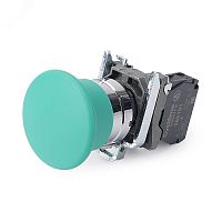 Кнопка с гриб головкой SB4 в сборе 22мм 40мм зеленая с возвратом металл 1НО | код SB4BC31 | Systeme Electric