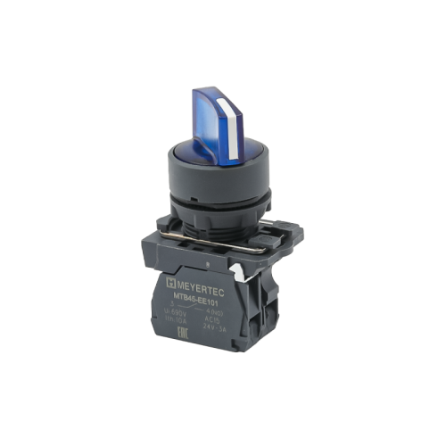 Переключатель на 3 положения с фиксацией и подсветкой, синий, 1NO, 220V AC/DC, IP65, пластик MTB5-AK36713 | код 137292 | MEYERTEC Переключатель на 3 положения с фиксацией и подсветкой, синий, 1NO, 220V AC/DC, IP65, пластик MTB5-AK36713 | код 137292 | MEYERTEC