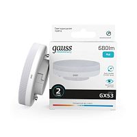 Лампа светодиодная Elementary GX53 9Вт 4100К | Код. 83829 | Gauss