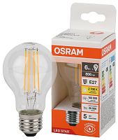 Лампа светодиодная филаментная LED Star Грушевидная 6Вт (замена 75Вт), 750Лм, 2700К, цоколь E27 OSRAM | код 4058075684065 | LEDVANCE