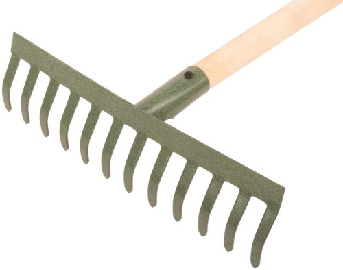 Грабли с деревянным черенком, прямой зуб, 12 зубьев | код 76961 | FIT Грабли с деревянным черенком, прямой зуб, 12 зубьев | код 76961 | FIT