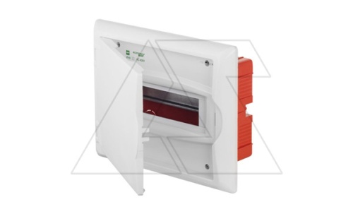Щит встраив. ECO BOX 1x8M, N/PE 2x 2x16+5x10mm2, белая пласт. дверь, белый RAL9003, 240x300x102mm, IP40 | код 2512-00 | Elektro-plast Nasielsk