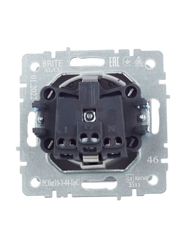 BRITE Розетка 1-местная с заземлением с защитными шторками и крышкой 16А IP44 РСбш10-3-44-БрС сталь | код BR-R16-16-44-K46 | IEK фото 9