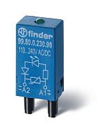Модуль индикации и защиты LED + диод ( + A1) 6...24В DC зел. | код 9980902499 | FINDER