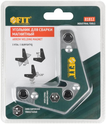 Угольник для сварки магнитный 3 угла усилие до 13 5кг FIT 81812 фото 3