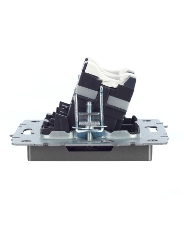 BRITE Розетка компьютерная двойная RJ45 кат.5E РК10-2-БрС сталь | код BR-K20-1-K46 | IEK фото 7