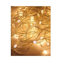 Гирлянда светодиодная 80LED бел. прозр. провод 8.8м (7.3+1.5) 8 режимов мигания IP20 тепл. бел. | код KOC_GIR80LED_W | КОСМОС