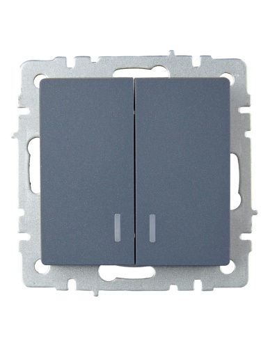 BRITE Выключатель 2-клавишный с индикацией 10А ВС10-2-1-БрМ маренго | код BR-V20-1-10-K35 | IEK фото 4