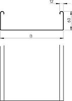 Лоток листовой неперфорированный, 60х500х3000 мм, S=1,5 мм, FT | код 6064515 | OBO Bettermann