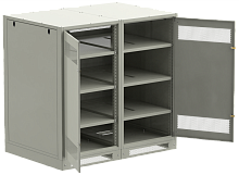 ITK LINEA B Шкаф (пустой) 1350х1400мм дверь двуст. мет. сер. | код LB35-13H49-2M | ITK by IEK