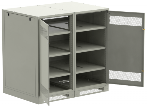 ITK LINEA B Шкаф (пустой) 1350х1400мм дверь двуст. мет. сер. | код LB35-13H49-2M | ITK by IEK