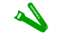 Стяжка-липучка NIKOMAX с мягкой пряжкой, 310х16мм, для пучков до 85мм, зеленая, уп-ка 10шт. | код NMC-CTV310-16-SB-GN-10 | NIKOMAX