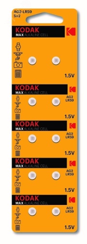 Батарейка AG2 (396) LR726, LR59 [KAG2-10] MAX Button Cell (100/1000/98000) | код Б0044707 | KODAK