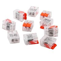 Клемма строительно-монтажная СМК 2 пр. до 4мм. 32А 450 В 10шт V02-9W-221-412 оранж. Volsten 15234