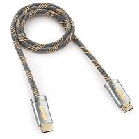 Кабель HDMI Cablexpert, серия Platinum, 1 м, v2.0, M/M, нейлоновая оплетка, позол.разъемы, серебристый металлический корпус, нейлоновая оплетка, блистер | код CC-P-HDMI02-1M | Cablexpert