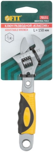 Ключ разводной Классик, шкала, увеличенный захват, прорезиненная ручка 150 мм, 21 мм | код 70151 | FIT фото 3 Ключ разводной Классик, шкала, увеличенный захват, прорезиненная ручка 150 мм, 21 мм | код 70151 | FIT фото 3