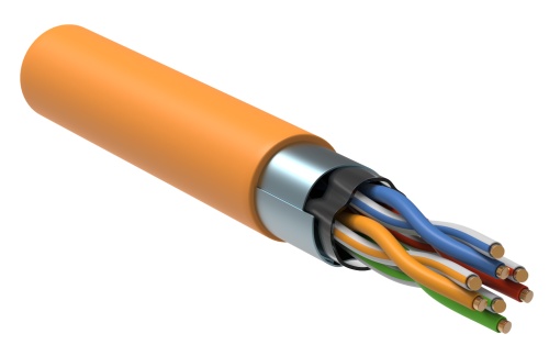 ITK Витая пара F/UTP кат.5E 4х2х24AWG solid LSZH нг(А)-HF оранжевый (305м) | код LC1-C5E04-327 | IEK