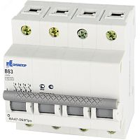 Выключатель автоматический четырехполюсный 3А В ВА47-063Про 4.5kA | код 7000062 | Контактор