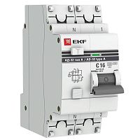 Дифференциальный автомат АД-32 1P+N 16А/30мА (тип А) PROxima | код DA32-16-30-a-pro | EKF