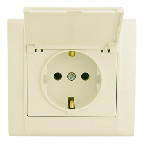 Розетка с заземлением и крышкой Defne Makel 42010029 Розетка с заземлением и крышкой Defne Makel 42010029