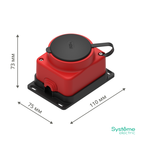 Розетка ОП MultiSet 16А 2P+E 250В IP44 каучук красн. SE MST4403RD фото 7