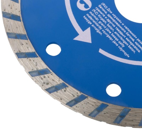 Диск отрезной алмазный ''турбо'' (сухая и влажная резка) 115х1.9х7.0х22.2 мм | код 37216М | FIT фото 5 Диск отрезной алмазный ''турбо'' (сухая и влажная резка) 115х1.9х7.0х22.2 мм | код 37216М | FIT фото 5