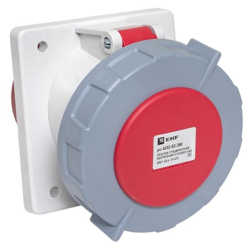 Розетка стационарная внутренняя угловая 4342 3Р+РЕ 63А 380В IP67 PROxima | код ps-4342-63-380 | EKF фото 2 Розетка стационарная внутренняя угловая 4342 3Р+РЕ 63А 380В IP67 PROxima | код ps-4342-63-380 | EKF фото 2