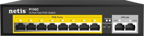 Коммутатор Netis P110C (L2) 10x100Мбит/с 8PoE+ 120W неуправляемый | код 1514774 | NETIS