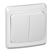 Выключатель 2-клавишный ЭТЮД, скрытый монтаж, белый | код. BC10-002b | Schneider Electric